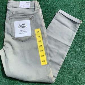 Jessica Simpson Rolled Crop Skinny Jeans Meadow Green 6/28